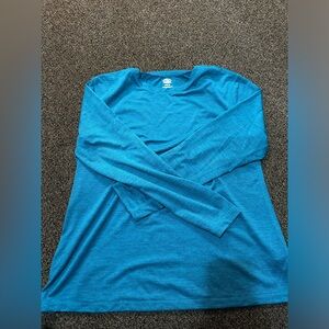 Long Sleeve Blue Athletic Shirt // Women’s L